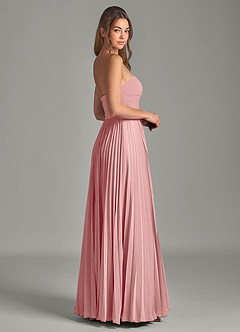 Azazie Chiana Vestidos de madrinha de casamento Vestido Rosa Empoeirada de Chiffon de Linha A com Sem alças image5