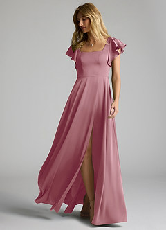 Azazie Bondi Bridesmaid Dresses Vintage Mauve A-Line Bow Stretch Satin Dress image6
