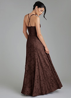 Azazie Bea Bridesmaid Dresses Ganache A-Line Corset Floral Burnout Dress image9