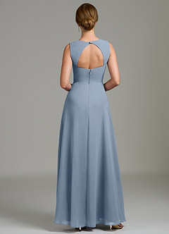 Azazie Gwendolyn Bridesmaid Dresses Dusty Blue A-Line Sweetheart Neckline Chiffon Dress image4