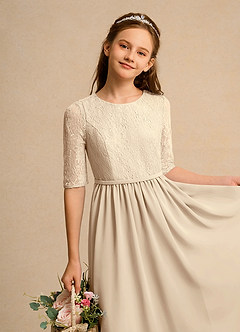 Azazie Pippin Girl Flower Girl Klänningar Klä A-Line i Spets image3