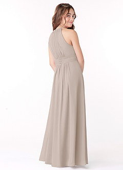 Azazie Bonnie Junior Frost A-Line Pleated Chiffon Dress image3