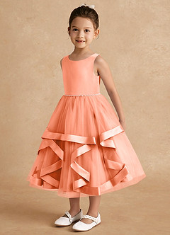 Azazie Posy Flower Girl Dresses Sunset A-Line Beaded Tulle Dress image3
