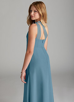 Azazie Maive Junior Bermuda A-Line Pleated Chiffon Dress image6