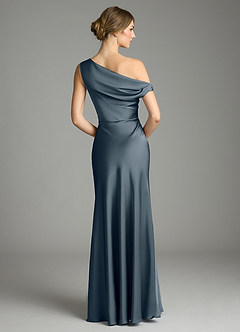 Azazie Emerson Bridesmaid Dresses Twilight Mermaid Off the Shoulder Stretch Satin Dress image3