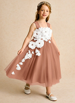 Azazie Dovey vestidos de niña de las flores Vestido de Bronceador de Tul de Princesa con Lazo image6