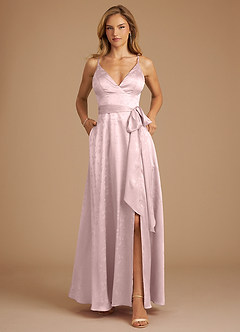 Azazie Sophia Bridesmaid Dresses Peony Pink Floral Jacquard A-Line Pleated Floral Jacquard Dress image1