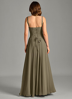 Azazie Evadina Suknie dla druhen Linia A Gorset Szyfon Do ziemi Sukienka image2