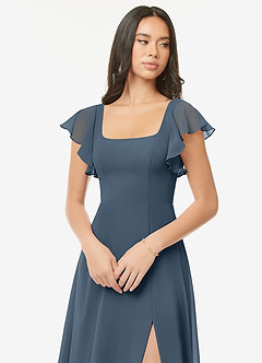 Azazie Bondi Bridesmaid Dresses Neptune A-Line Ruffled Chiffon Dress image6