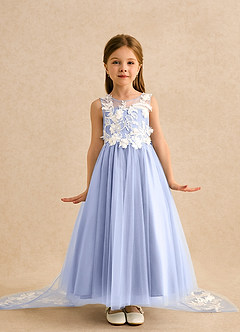 Azazie Mixie Flower Girl Dresses Ice Ball-Gown Lace Dress image2