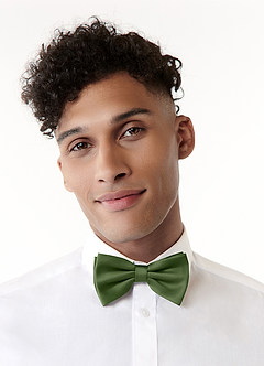 front Matching Matte Satin Pre-Tied Bow Tie & Suspenders Set
