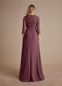 Azazie Mayfield Abiti per la Madre della Sposa Abito A-Line in Chiffon Plissettato Sangria image3
