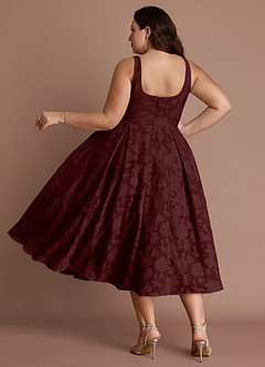 Amalie Wine A-line Midi Dress image2