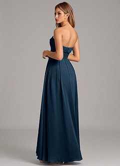Azazie Lucienne Bridesmaid Dresses Dark Navy A-Line Strapless Chiffon Convertible Dress image2