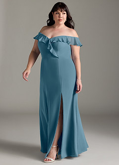 Azazie Sophie Bridesmaid Dresses Bermuda A-Line Off the Shoulder Chiffon Convertible Dress image8