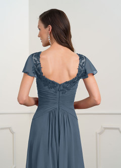 Azazie Gwenyth Mother of the Bride Dresses Neptune A-Line Lace Chiffon Dress image7