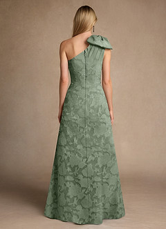 Azazie Easton Mother of the Bride Dresses Matcha Ball-Gown One Shoulder Floral Burnout Dress image2