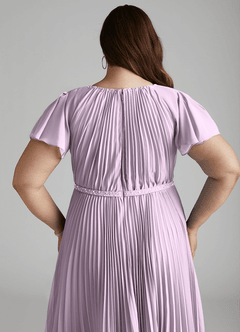 Azazie Kara vestidos de dama de honor modestos Vestido de Corte En A Plisado Hasta el suelo Gasa image14