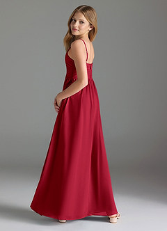 Azazie Alia Junior Dusty Rose A-Line Pleated Chiffon Dress image5