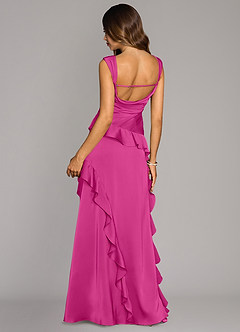 Azazie Sloane Jurken voor bruidsmeisjes Jurk van Stretch Satijn met A-Lijn Sweetheart Halslijn Fuchsia image2