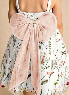 Azazie Peppa vestidos de niña de las flores Vestido de Marfil Rosa Inglesa de Tul de Corte En A con Escote de Corazón image6