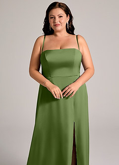 Azazie Wren Brudtärnklänningar Klä av A-Linje i Stretch Satin Axelbandslös Enbärsgrön Konvertibel image11