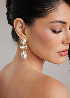 front Statement Crystal Drop Earrings