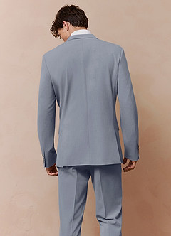 front Savile Light Blue Wool Blend Suit Jacket