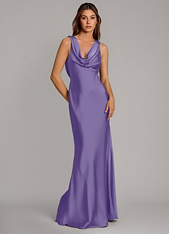 Azazie Cheryl Vestidos de damas de honor Vestido de Tahití de Satén Elástico de Corte Sirena image1