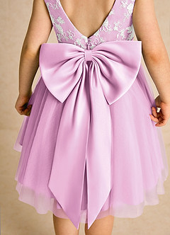 Azazie Butterfly Flower Girl Dresses Candy Pink A-Line Lace Dress image6