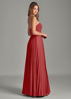 Azazie Chiana Abiti da Damigella Abito A-Line in Chiffon Senza Cinturino Ruggine image4