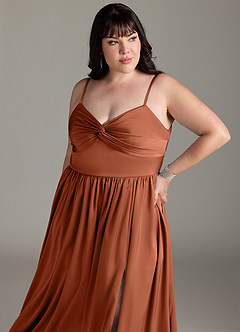Azazie Zeya Bridesmaid Dresses Cedar Rose A-Line Pleated Stretch Satin Dress image14