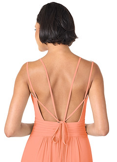 Azazie Farren Bridesmaid Dresses Sunset A-Line Pleated Chiffon Convertible Dress image8
