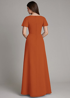 Azazie Kaya Bridesmaid Dresses Cinnamon A-Line Pleated Chiffon Dress image8