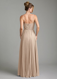 Azazie Teagan Bridesmaid Dresses Taupe A-Line Sweetheart Neckline Chiffon Dress image2