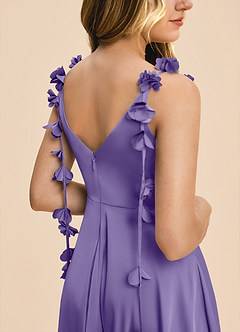 Azazie Priya Junior Tahiti A-Line Stretch Satin Dress image8