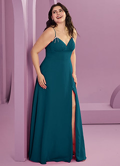 Barbie ♥ Azazie Bridesmaid Dresses Ink Blue A-Line with Pockets Chiffon Dress image9