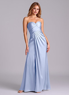 Azazie Sabrine Final Sale Ice A-Line Sweetheart Neckline Stretch Satin Dress image3