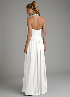 Azazie Alicia Bridesmaid Dresses White A-Line Pleated Chiffon Dress image6