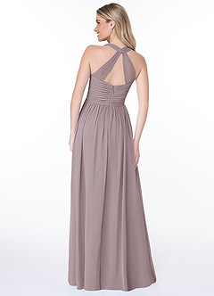 Azazie Jaclyn Bridesmaid Dresses Dusk A-Line Pleated Chiffon Dress image2