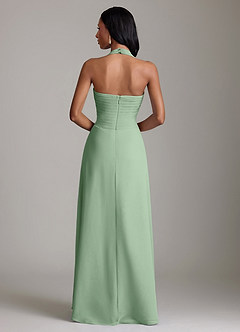 Azazie Clarisa Bridesmaid Dresses Matcha A-Line Pleated Chiffon Dress image2
