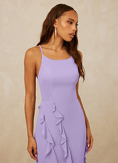 Christian Siriano Bridal for Azazie 1006 Bridesmaid Dresses Lilac Mermaid Ruched Chiffon Dress image6