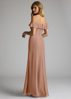 Azazie Sophie Bridesmaid Dresses Champagne Rose A-Line Off the Shoulder Chiffon Convertible Dress image5