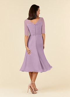 Azazie Naomi Kleider für die Brautmutter A-Linie Bootshals Gefaltet Chiffon Kleid Blauregen image2