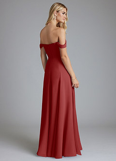 Azazie Seriana Brudtärnklänningar Klä av A-Linje i Chiffong Av axeln Rost image2