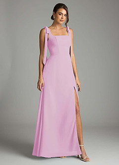 Azazie Debra Bridesmaid Dresses Candy Pink A-Line with Pockets Chiffon Convertible Dress image1
