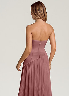 Azazie Tierney Abiti da Damigella Abito Convertibile A-Line in Chiffon Senza Cinturino Rosa Del Deserto image5