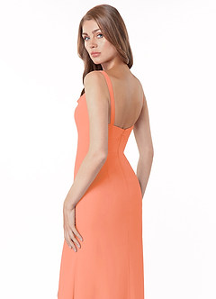Azazie Salma Bridesmaid Dresses Sunset Sheath Side Slit Chiffon Dress image4