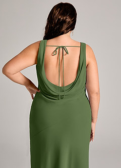 Azazie Rylina Bridesmaid Dresses Olive Mermaid Pleated Chiffon Dress image12