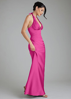 Azazie Torrance Bridesmaid Dresses Fuchsia Mermaid Corset Stretch Satin Dress image7